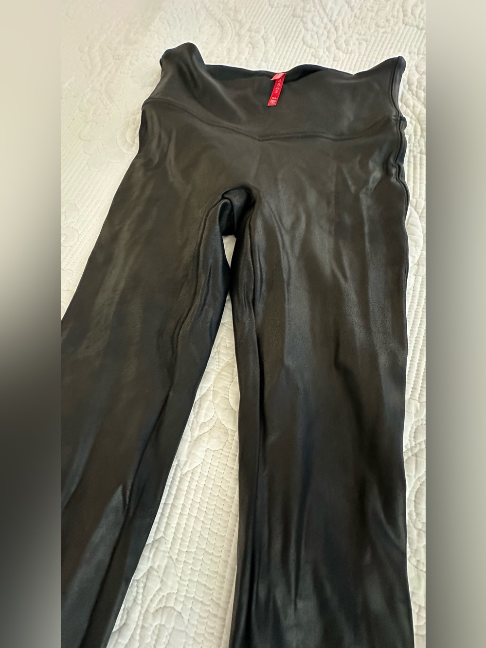 SPANX Black Faux Leather-Look High-Waist Leggings